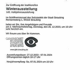 Banner Winterausstellung der Gemeinschaft Bildender Künstler Straubing