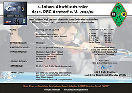 Banner 3. Saison-Abschlussturnier des 1. PBC Arnstorf e.V. 2017/18