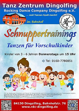 Banner Schnuppertraining " Tanzen für Vorschulkinder"