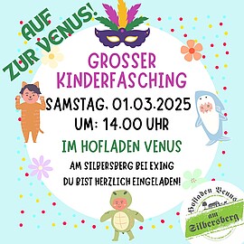 Banner Grosser KINDERFASCHING im Hofladen Venus
