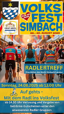Banner Volksfest Simbach/Landau Radlertreff – Mit dem Radl ins Volksfest