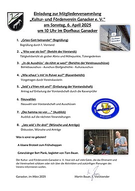 Banner Mitgliederversammlung