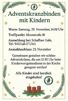 Banner Adventskranzbinden mit Kindern