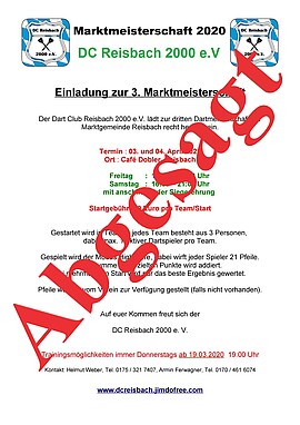 Banner Marktmeisterschaft des DC Reisbach 2000 e.V. ABGESAGT ! 