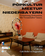 Logo Popkultur Meetup (Netzwerktreffen für Veranstaltende)