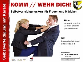 Banner Selbstverteidigungskurs für Frauen und Mädchen - KOMM // WEHR DICH!