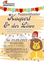 Logo Kasperltheater: Kasperl und der Löwe - Arnstorfer Zwergentreff e. V. 