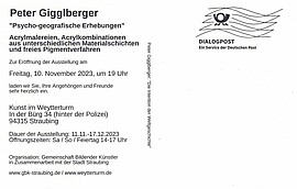 Banner Peter Gigglberger: "Psycho-grafische Erhebungen" - Malerei