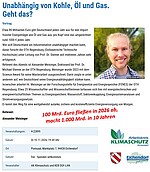 Logo Unabhängig von Kohle, Öl und Gas. Geht das?