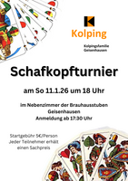 Logo Schafkopftunier der Kolpingsfamilie Geisenhausen