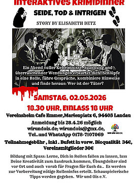 Banner Krimidinner: Seide, Tod & Intrigen