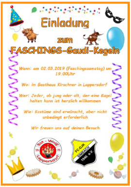Banner Faschingskegeln