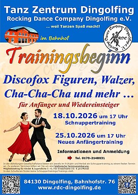 Banner Schnuppertraining - Anfängertrainings - Discofox Figuren usw.