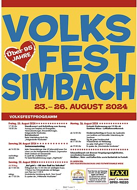 Banner Volksfest Simbach/Landau - Frühschoppen und Mittagstisch