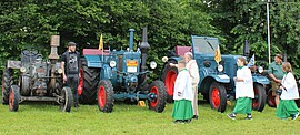Banner "ABGESAGT" Neuer Termin 18. - 20. Juni 2021 -- 4. Schlosspark VolXfest Mariakirchen "Frühschoppen", Oldtimer Treffen, Mittagstisch, 