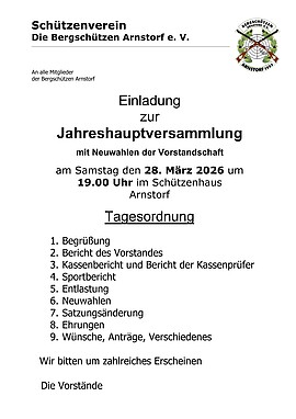 Banner Jahreshauptversammlung der Bergschützen Arnstorf