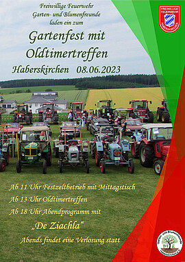 Banner Gartenfest mit Oldtimertreffen