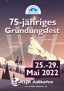 Banner 75-jähriges Gründungsfest KLJB Adlkofen